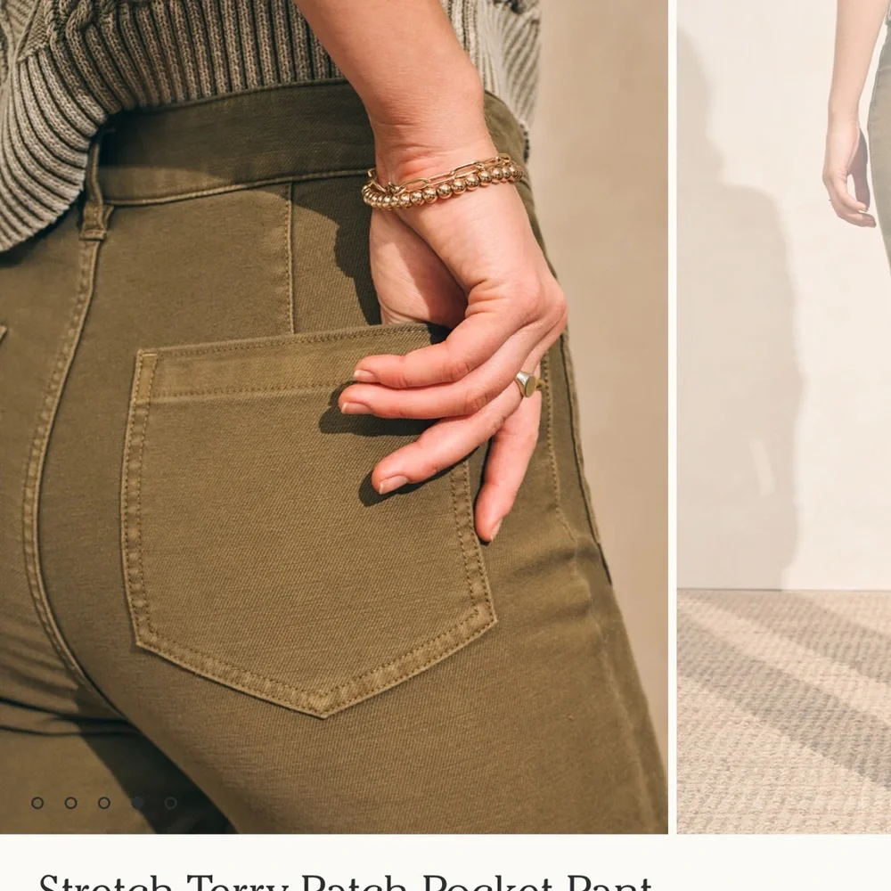 Faherty - Stretch Terry Patch Pocket Pant Olive Green - Picture 3 of 7